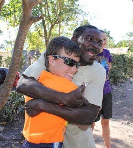 Day 6 - Nathanael and Wisner share a BIG hug, thanking Nathanael for all his work to make this a reality. 