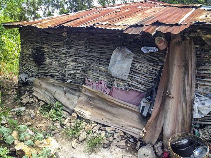 A house before work by Many Hands for Haiti